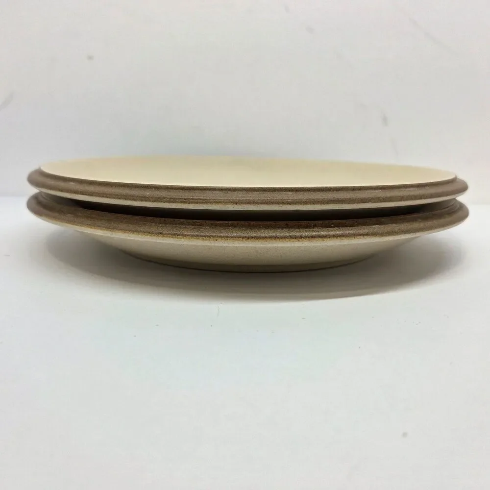 Crown Ceramics For Cracker Barrel DUNE Set Of 2 Beige 10 1/2